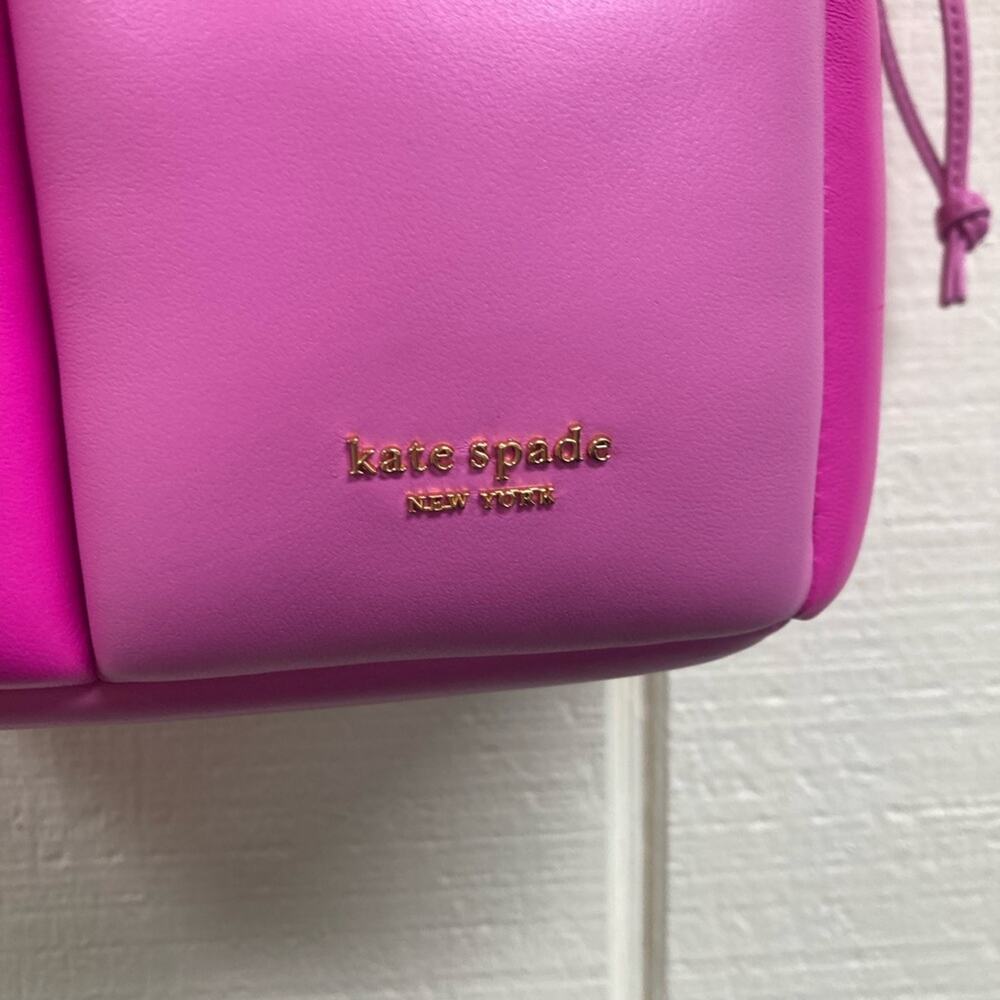 New Kate Spade Purse Boxxy Tote Vivid Snap Pink Quilted Handbag - Picture 3 of 16